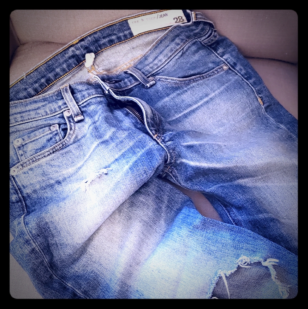 Rag & Bone Distressed Crop Jeans